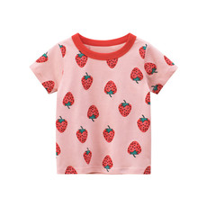27Kids女童夏款草莓短袖薄款T恤HT9309