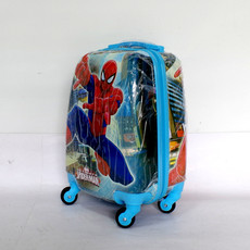 小童马 全新上市3D卡通蜘蛛侠儿童学生蓝色万向轮拉杆箱旅行箱16寸C