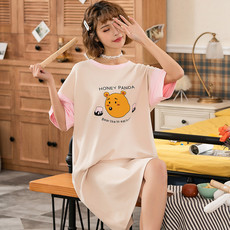 韩版睡裙纯棉卡通学生睡衣女士夏季薄款可爱网红爆款全棉家居服