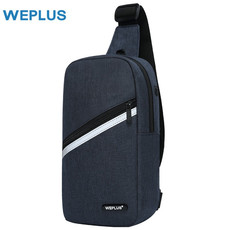 WEPLUS唯加 胸包斜挎包男士休闲单运动小背包 WP8306