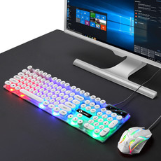 力镁GTX300吃鸡发光游戏悬浮键盘鼠标套装笔记本台式机网吧机械手
